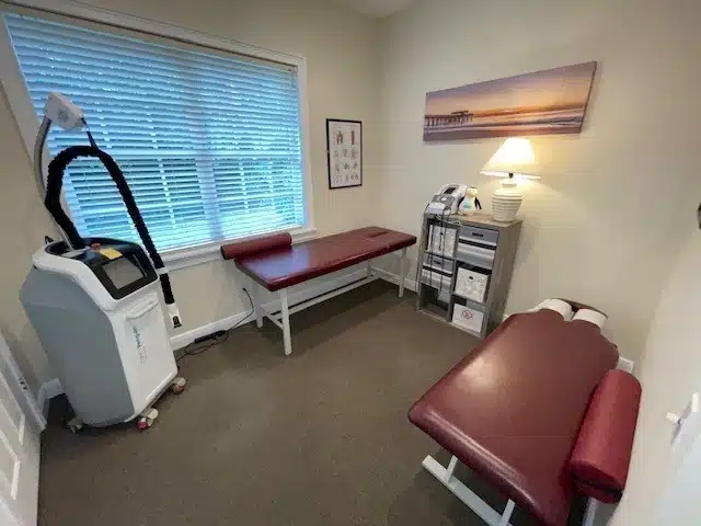 inside of a chiropractor's treatment room