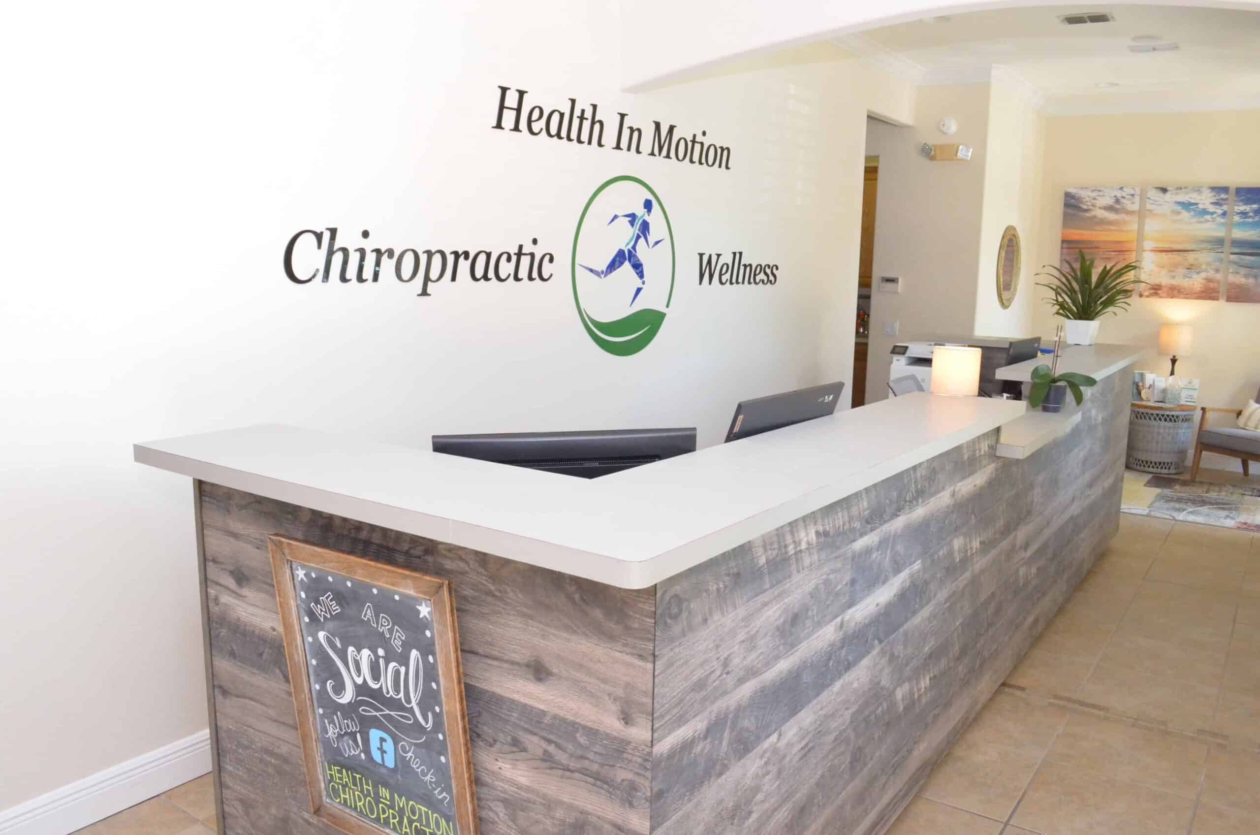 chiropractic and wellness center reception area