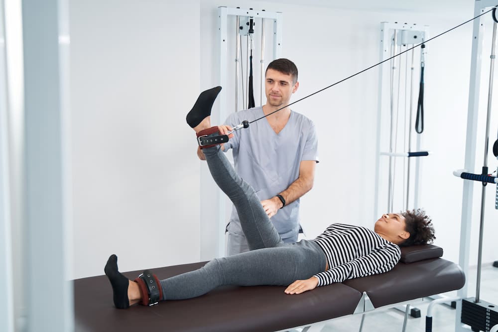 female patient in rehabilitation clinic