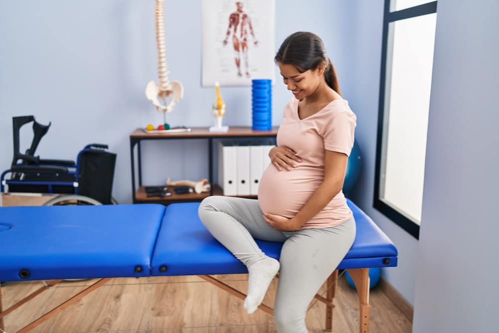 pregnant woman sitting